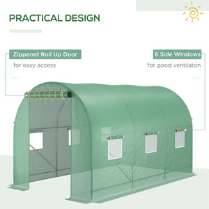 Outdoor Plant Grow Tunnel with Roll-Up Door