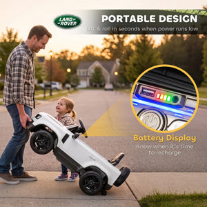 12V Kids Electric Ride-On Car with Remote Control, White