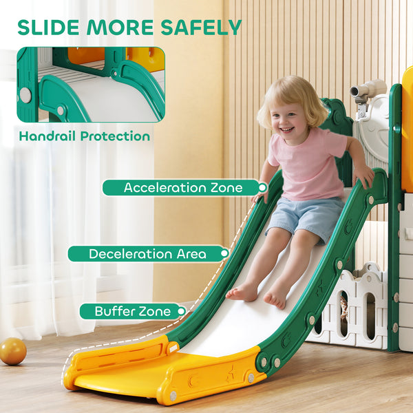 7-in-1 Toddler Slide Yellow/Green