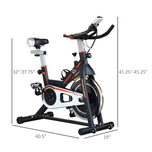 Upright Exercise Bike with LCD Display and Adjustable Resistance, Black