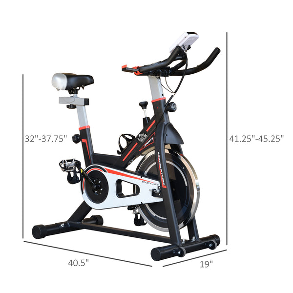 Upright Exercise Bike with LCD Display and Adjustable Resistance, Black