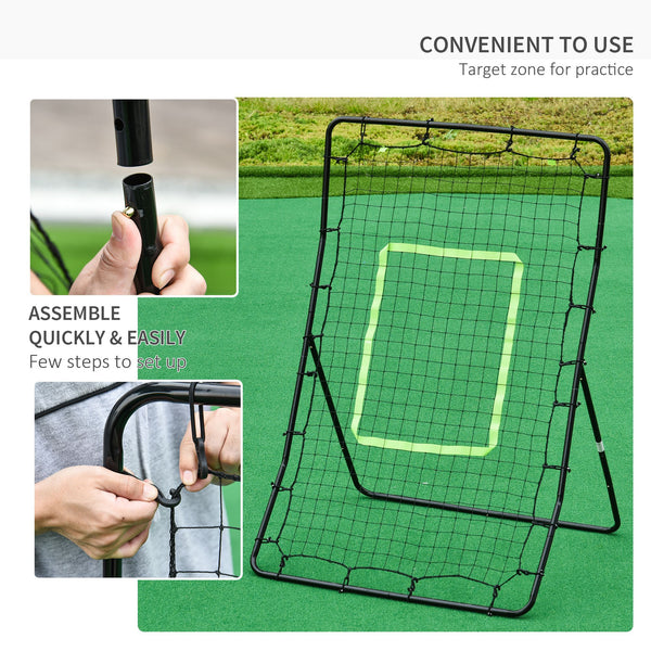 Rebound net with striking zone 