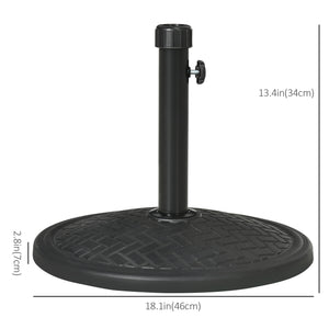 Round concrete parasol stand, black