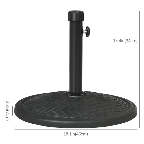 Round concrete parasol stand, black