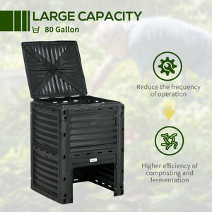 80-gallon (300-liter) outdoor composter, green