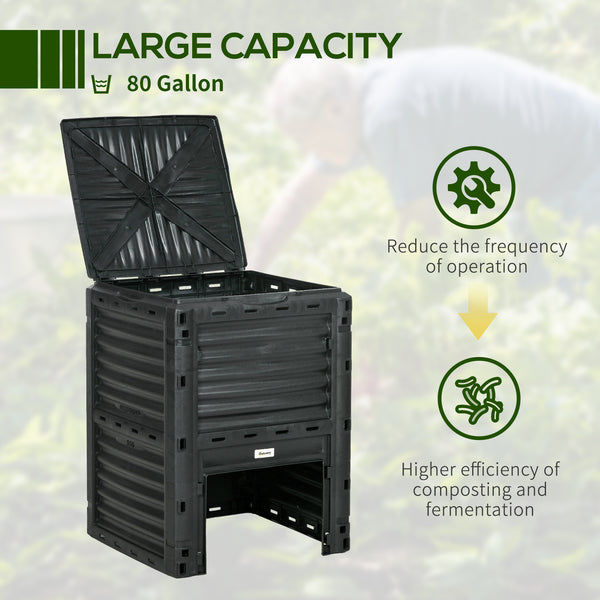 80-gallon (300-liter) outdoor composter, green