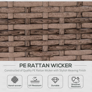 7-piece furniture set in woven resin, grey