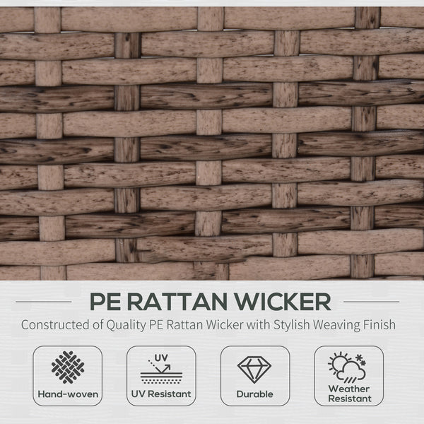 7-piece furniture set in woven resin, grey