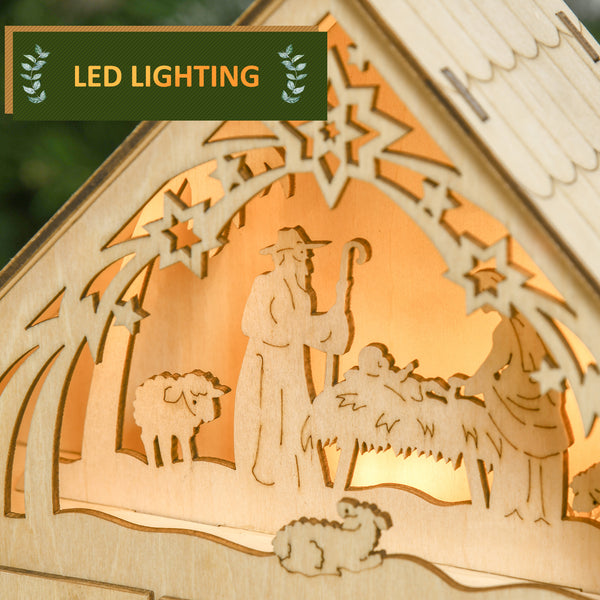 24-day illuminated wooden Christmas Advent calendar