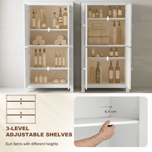 4-door bathroom cabinet, white
