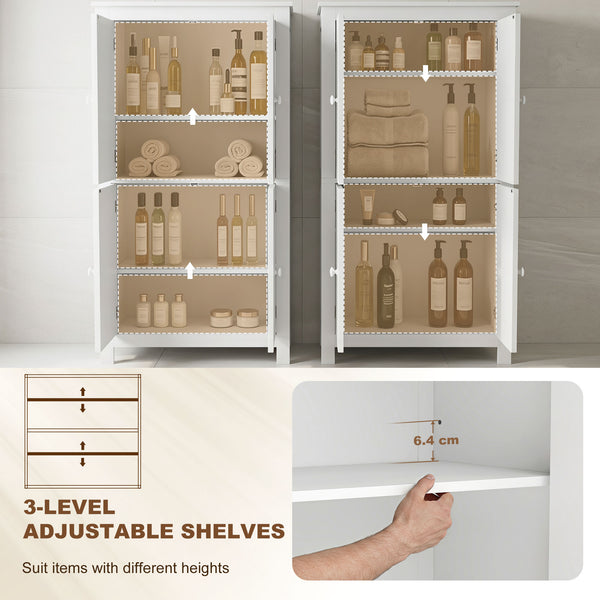 4-door bathroom cabinet, white