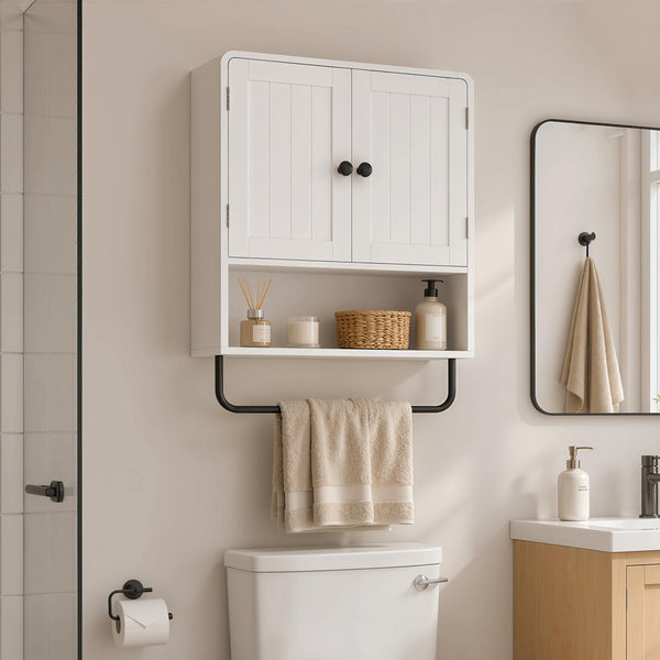 2-door bathroom wall cabinet, white