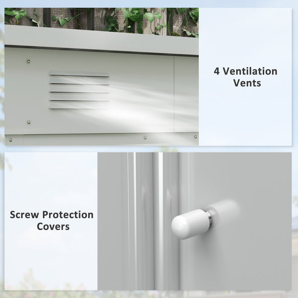 Garden shed with lockable sliding doors and ventilation, anthracite grey