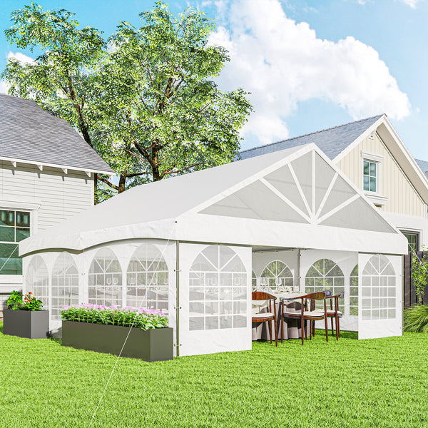 20' x 20' Heavy Duty Party Tent with Removable Window Sidewalls and Carry Bags