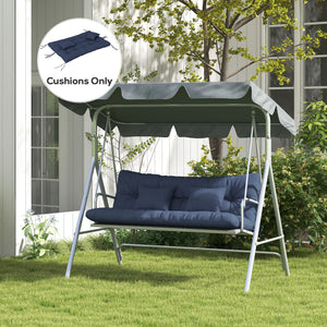 Coussins bleu marine lot de 4 pour dossier et assise de chaise avec attaches de fixation, idéaux pour remplacement extérieur