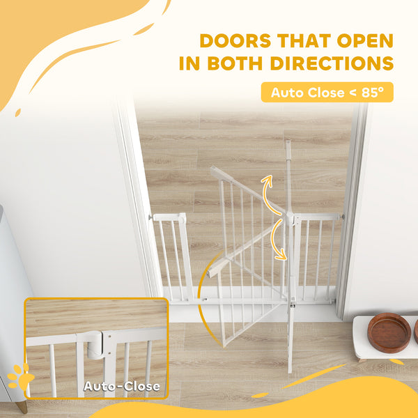 Self-closing safety gate, white