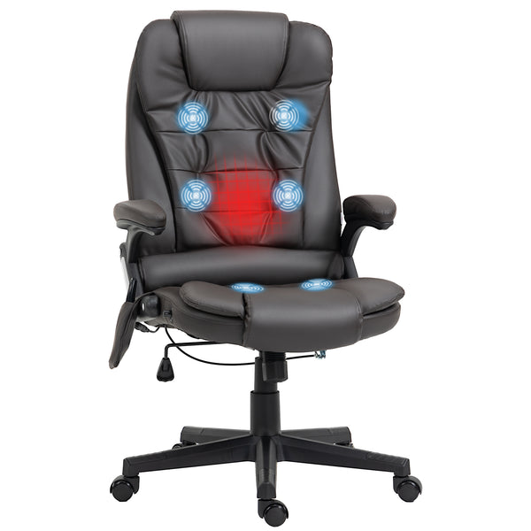 Massage and heating office chair in faux leather