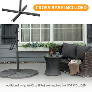 8-foot cantilever parasol with cross base, dark grey