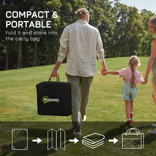 Reversible Outdoor Patio Rug, 6' x 9' Plastic Mat for Garden, Patio, Beach, Camping, Gray and Cream