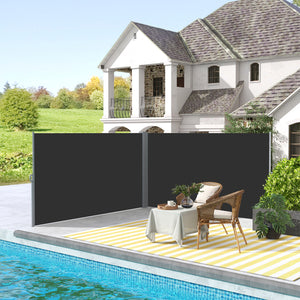 Double retractable exterior windshield, black