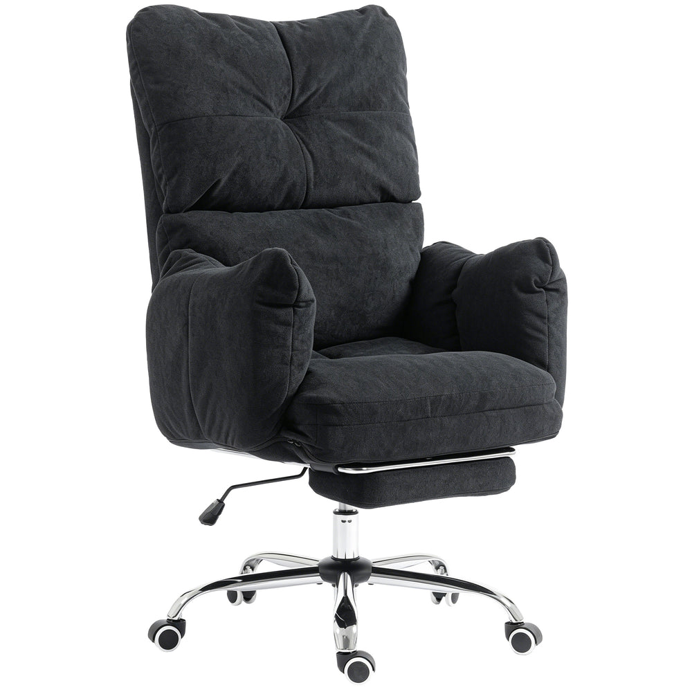155° Reclining Office Chair with Footrest, Black