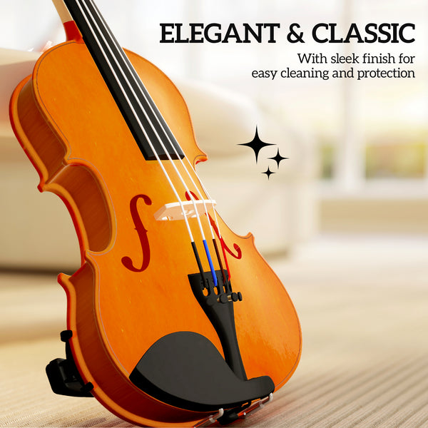 Full-size 4/4 violin with bow, case, rosin, and shoulder rest