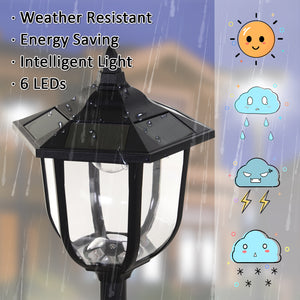 Solar-powered outdoor garden torch, 6 LEDs, water-resistant