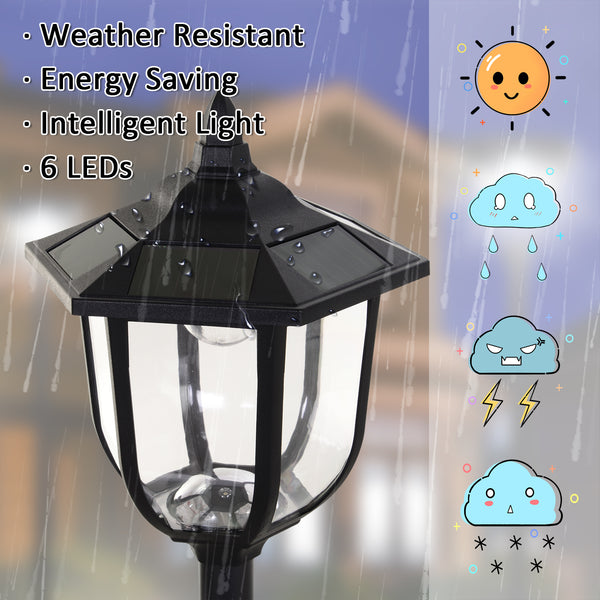 Solar-powered outdoor garden torch, 6 LEDs, water-resistant