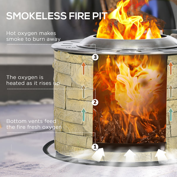 Smoke-free wood-burning fireplace with rug