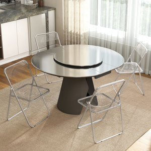 Set of 4 transparent acrylic folding chairs