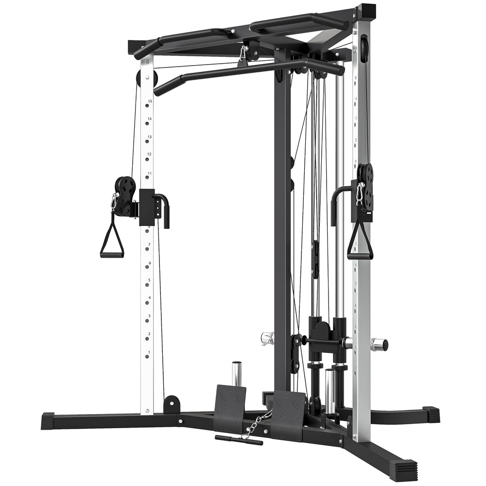 Multifunctional strength training equipment with pull-up bar, 15-position training station