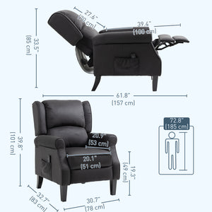 Black Reclining Massage Chair with Lift Back