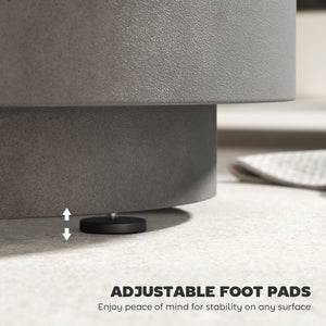 2.6 Gallon Concrete Outdoor Cooler Side Table with Storage, Light Gray