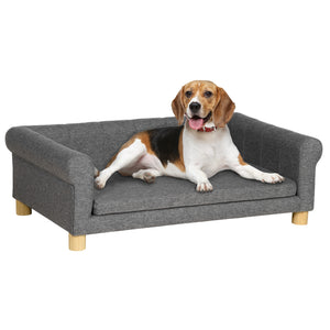 Modern Pet Sofa for Medium and Large Pets with Removable Cushion, Dark Grey