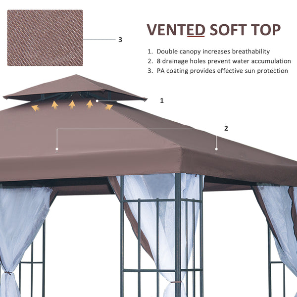 10 x 10 Gazebo with integrated mosquito net