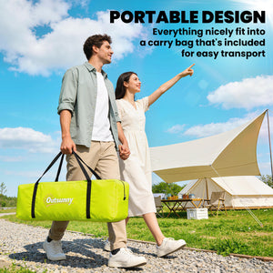 Tente de camping pour 6 à 8 personnes avec double-toit imperméable 2000 mm et sac de transport, verte.