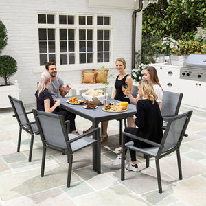 7-piece outdoor dining set with rectangular table