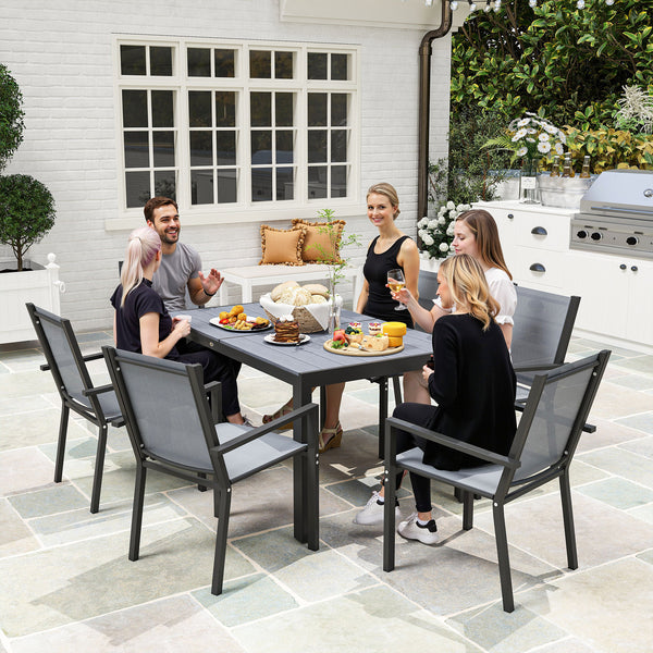 7-piece outdoor dining set with rectangular table