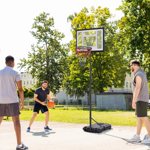 Adjustable height basketball hoop