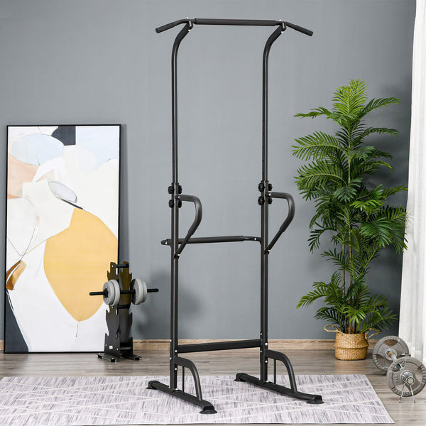 Dip Station with Pull-Up Bar, Black