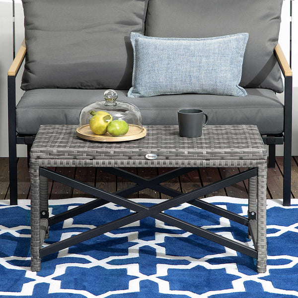 Wicker resin garden side table