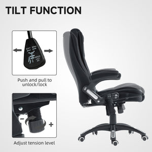 6-point vibrating massage office chair, black