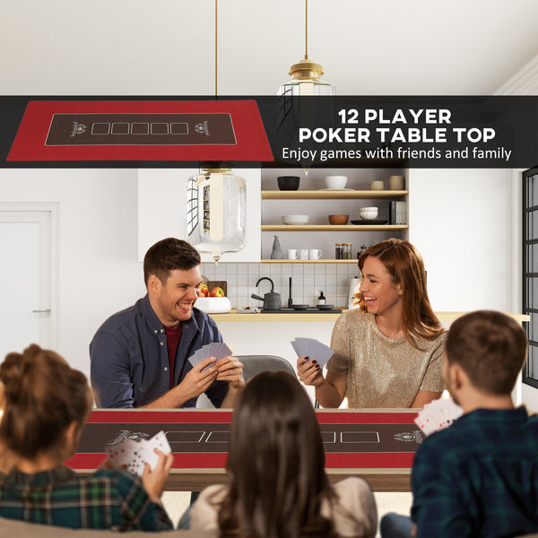 12-player poker mat, red