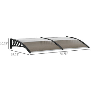 Door and window awning, 6.6 x 3.1 feet, brown