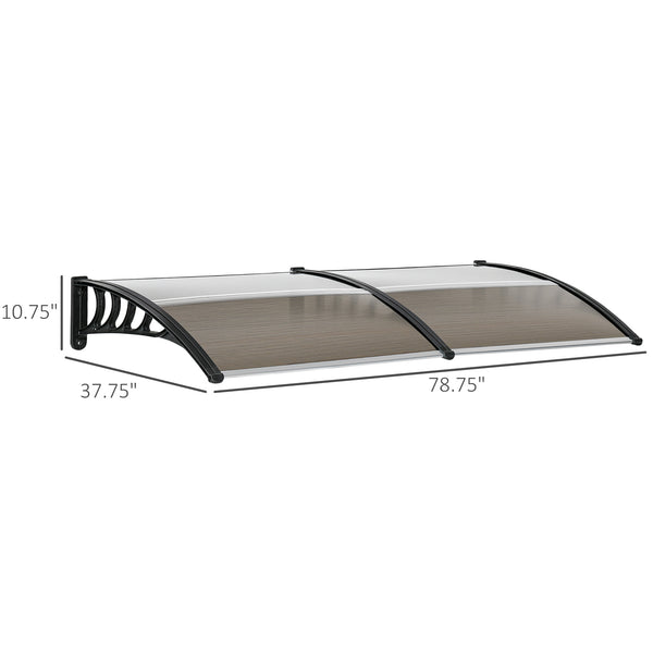 Door and window awning, 6.6 x 3.1 feet, brown
