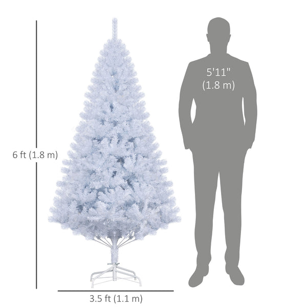 6ft White Artificial Christmas Tree with Metal Stand