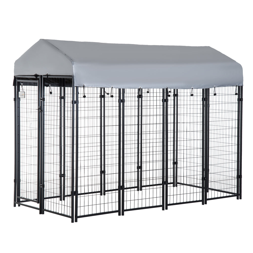 Dog kennel with waterproof and UV-resistant cover