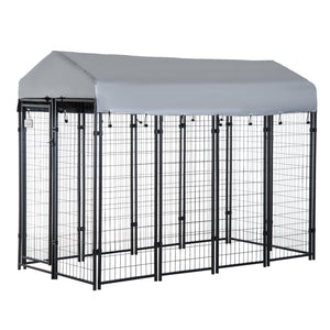 Dog kennel with waterproof and UV-resistant cover