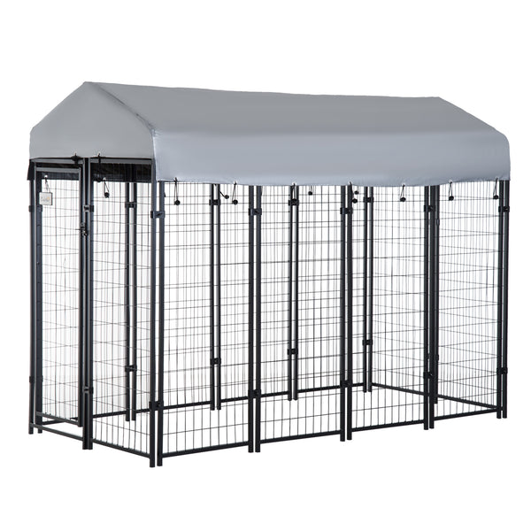 Dog kennel with waterproof and UV-resistant cover