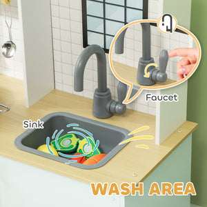 Kids Play Kitchen with Blue Kitchen Accessories